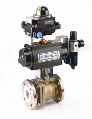 PFA Lined Ball Valve with Pneumatic Actuator – Bueno